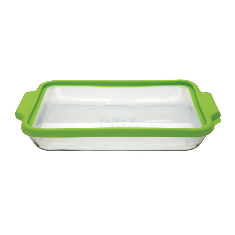 Anchor Hocking TrueFit 96 Qt. Glass Rectangular Baking Dish with Lid